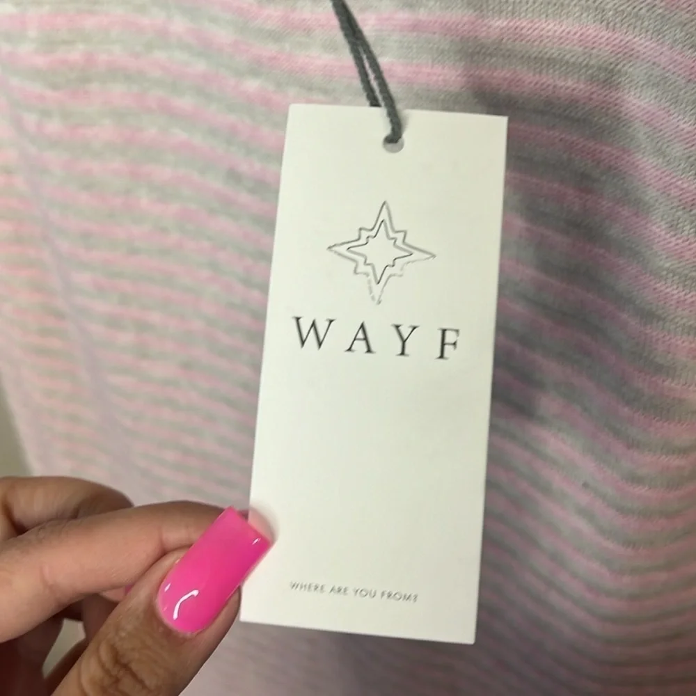 104 - WAYF NWT Pink, Light Gray Sleeveless Tunic Mini Dress, Size XL - Picture 3 of 6